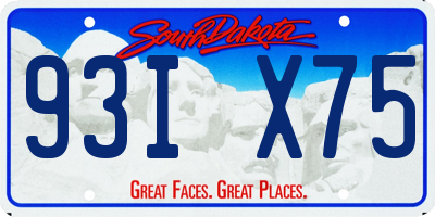 SD license plate 93IX75