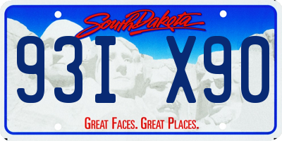 SD license plate 93IX90