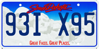 SD license plate 93IX95