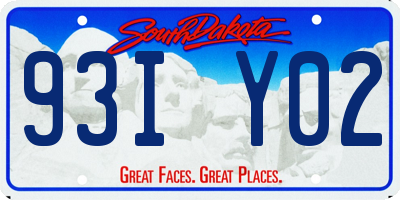 SD license plate 93IY02