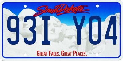SD license plate 93IY04