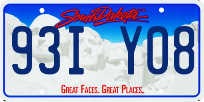 SD license plate 93IY08