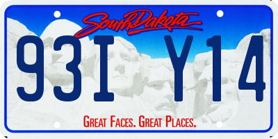SD license plate 93IY14