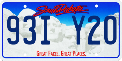SD license plate 93IY20