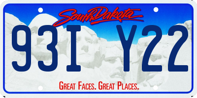 SD license plate 93IY22