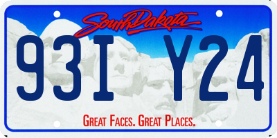 SD license plate 93IY24