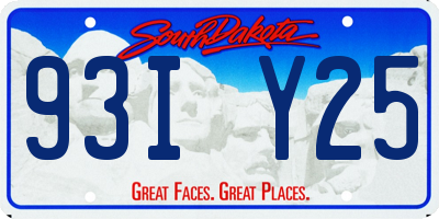 SD license plate 93IY25