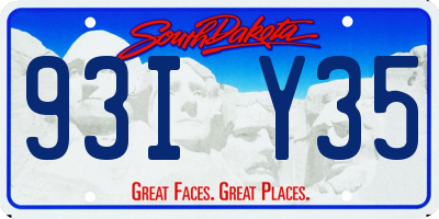 SD license plate 93IY35
