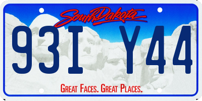 SD license plate 93IY44