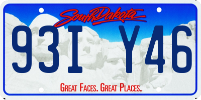 SD license plate 93IY46