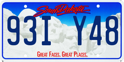 SD license plate 93IY48