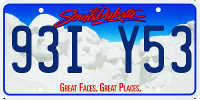 SD license plate 93IY53