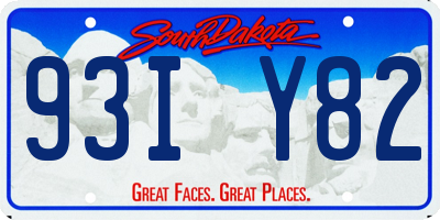 SD license plate 93IY82
