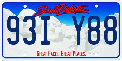 SD license plate 93IY88