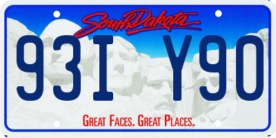 SD license plate 93IY90