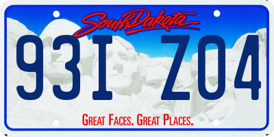 SD license plate 93IZ04