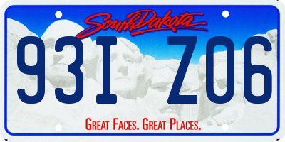 SD license plate 93IZ06