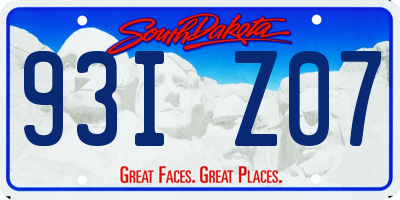 SD license plate 93IZ07