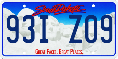 SD license plate 93IZ09
