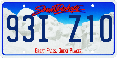 SD license plate 93IZ10