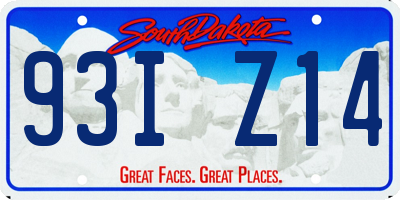 SD license plate 93IZ14
