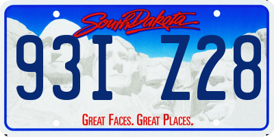 SD license plate 93IZ28