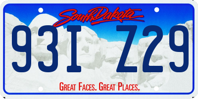 SD license plate 93IZ29