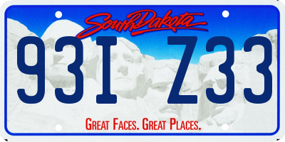SD license plate 93IZ33