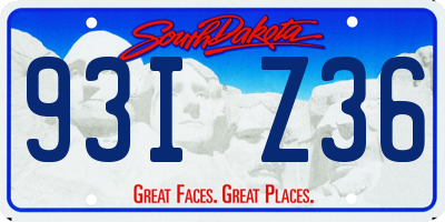 SD license plate 93IZ36