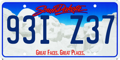 SD license plate 93IZ37