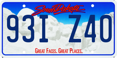 SD license plate 93IZ40
