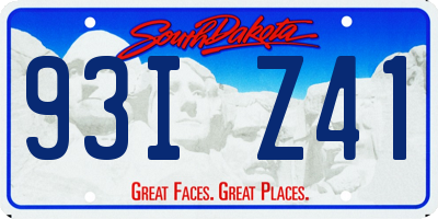 SD license plate 93IZ41