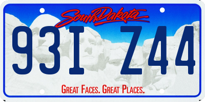 SD license plate 93IZ44