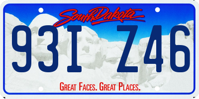 SD license plate 93IZ46