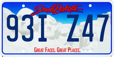 SD license plate 93IZ47