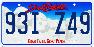 SD license plate 93IZ49