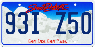 SD license plate 93IZ50