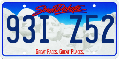 SD license plate 93IZ52