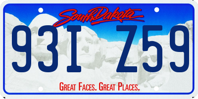 SD license plate 93IZ59