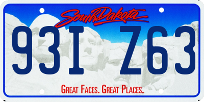 SD license plate 93IZ63