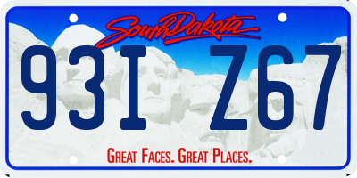 SD license plate 93IZ67