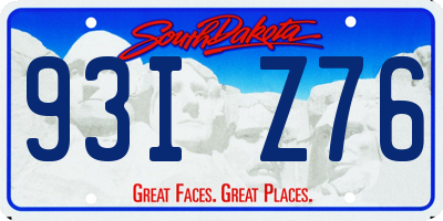 SD license plate 93IZ76