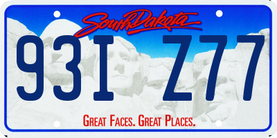 SD license plate 93IZ77