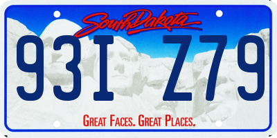 SD license plate 93IZ79