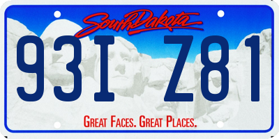 SD license plate 93IZ81