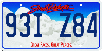 SD license plate 93IZ84
