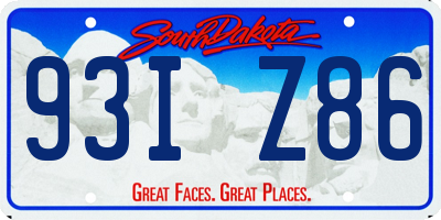 SD license plate 93IZ86