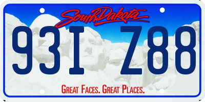 SD license plate 93IZ88