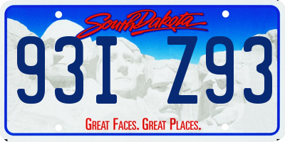 SD license plate 93IZ93