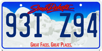 SD license plate 93IZ94